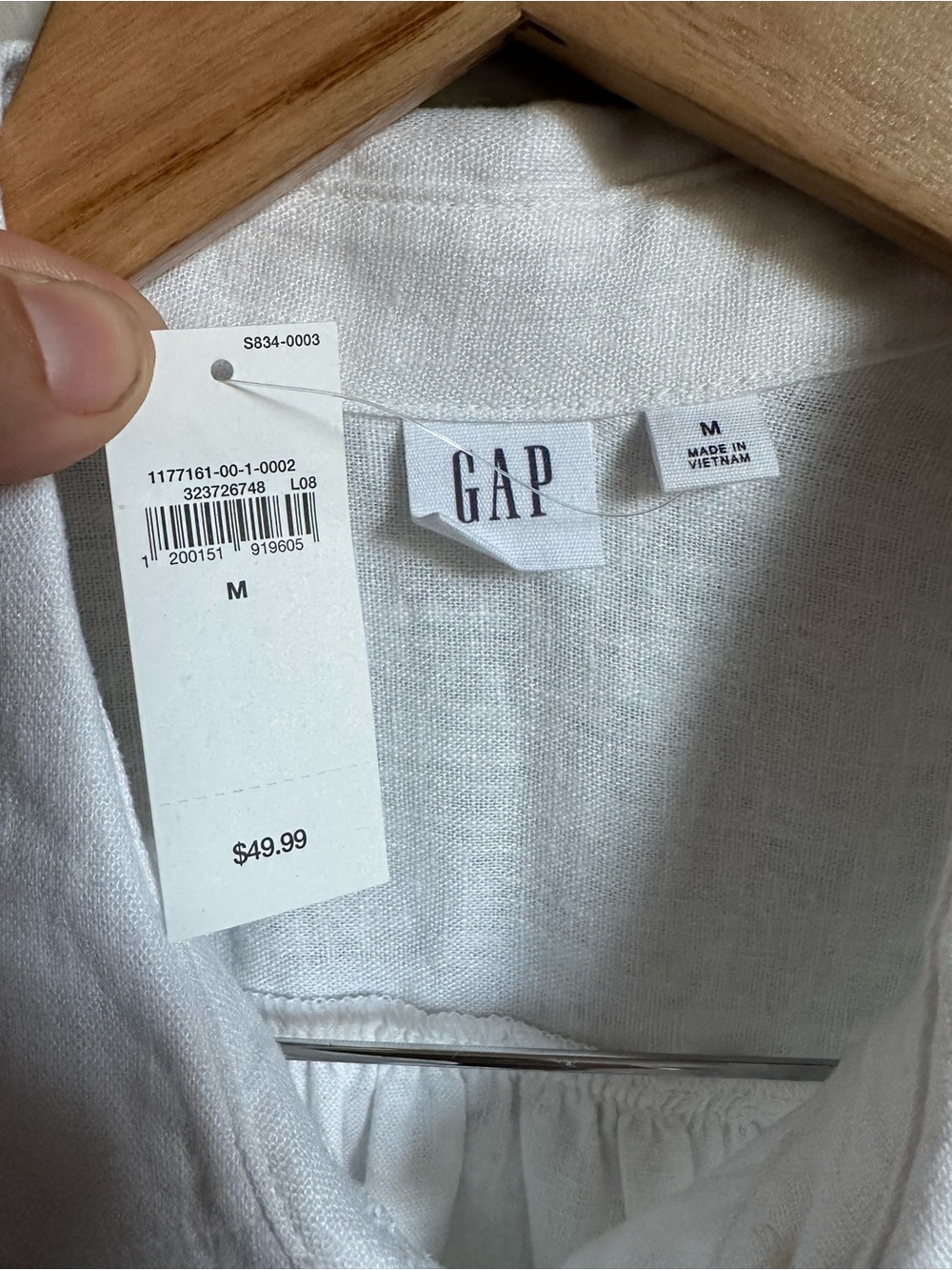 Gap Women's M Linen Tie Front Top Blue A-Line Midi Skirt 2pc Set - Picture 3 of 9